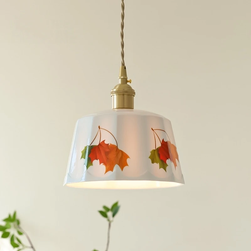 Japanese Wabi-Sabi Ceramic Pendant Light, Textured Translucent Porcelain Chandelier, Natural Style Ceiling Lamp for Home