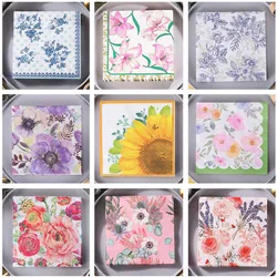 20Pcs/pack Flower Printed Dinner Paper Disposable Tableware Napkin Tissues Wedding Birthday Party Decor