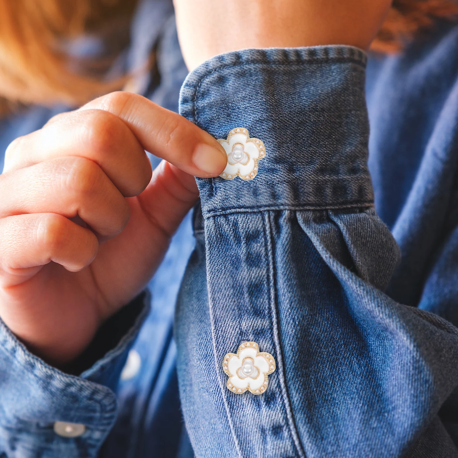 Элегантные цветочные запонки, 2 шт., украшения для одежды