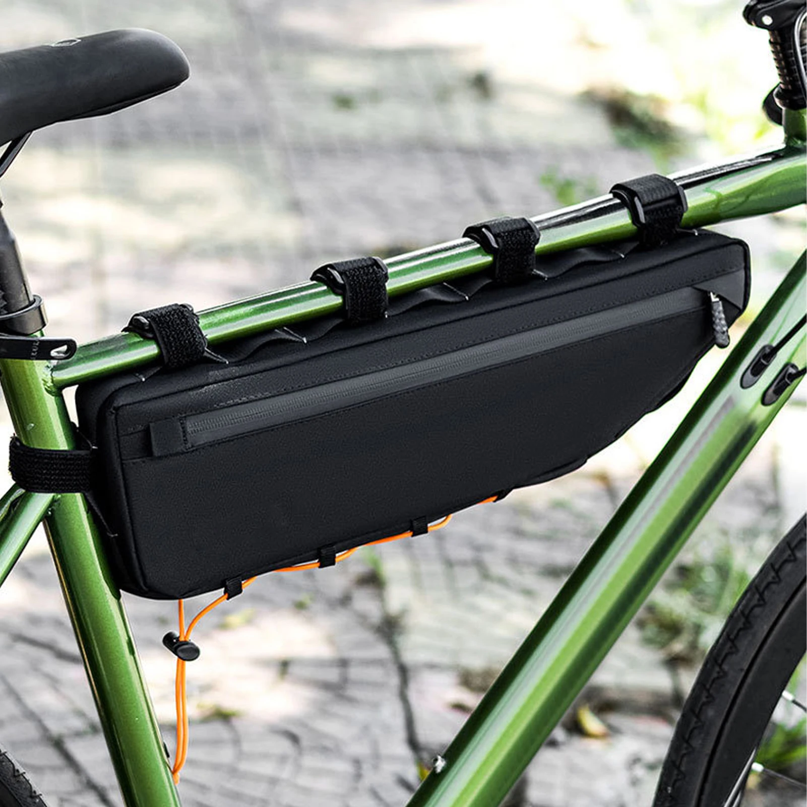 

Сумка для хранения рамы велосипеда, 3 л, непромокаемая верхняя сумка-труба, регулируемые ремни, монтажный органайзер для инструментов для горного велосипеда