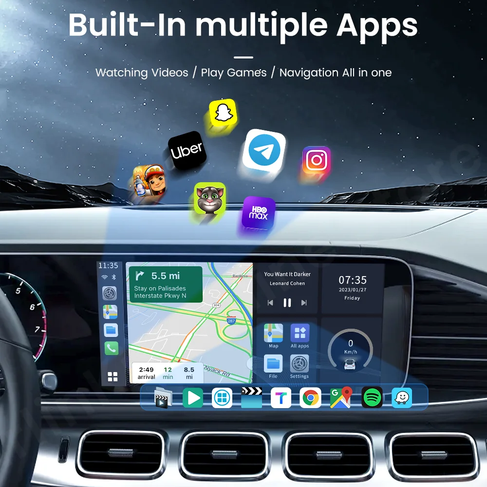 Carlinkit กล่อง SDM660ทีวี Android 13 Qualcomm 8 core Android Auto CarPlay ตัวรับสัญญาณ WIFI สนับสนุนวิดีโอออนไลน์ USB-A พอร์ต YouTube