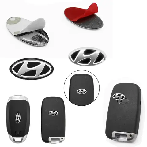 5 pezzi 3D in alluminio chiave telecomando per auto logo emblema adesivo decalcomania per Hyundai Nissan BMW Volkswagen MINI Fiat KIA Renault Ford