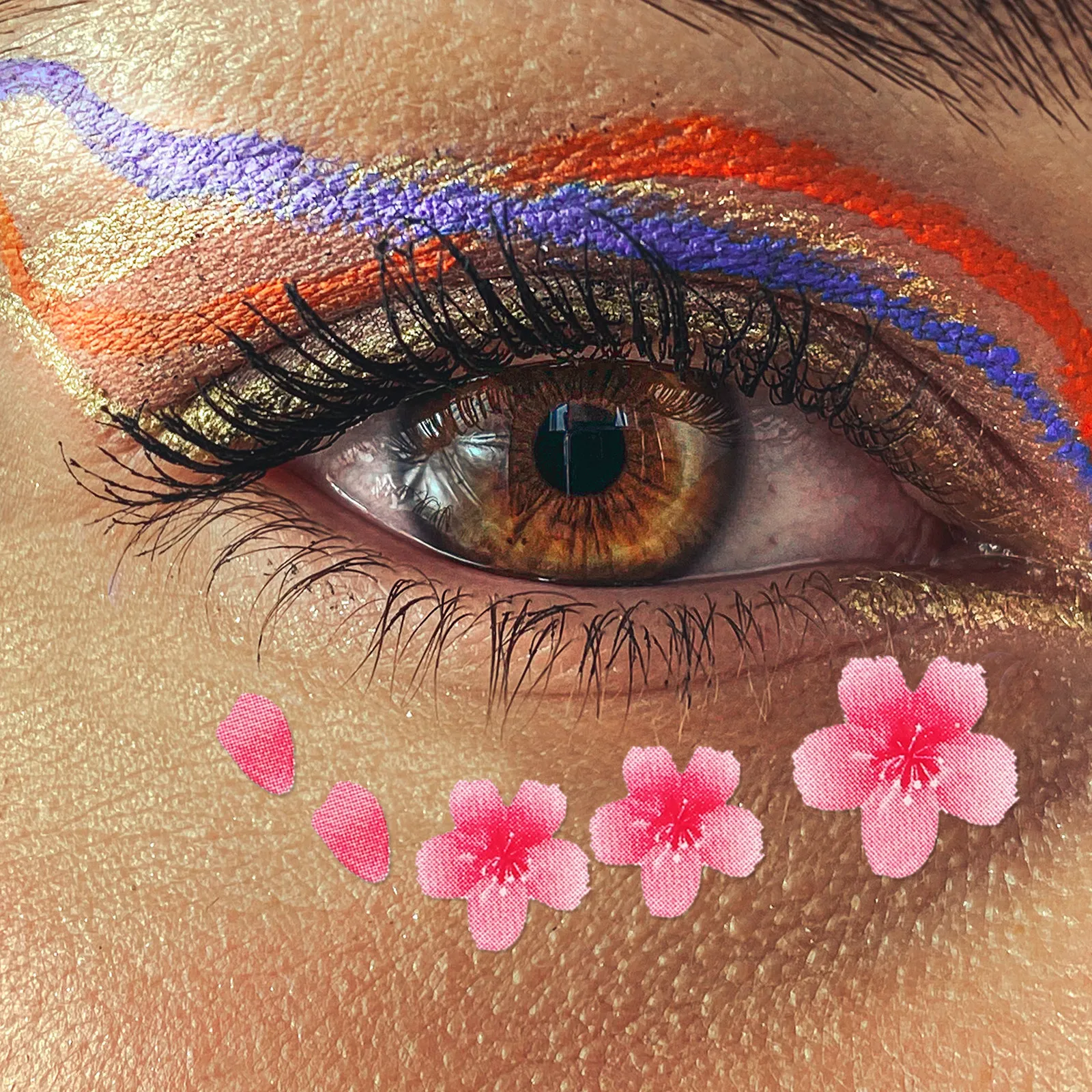 1Sheet Cherry Blossom Face Sticker Flower Sticker Makeup Decal Vibrant Intricate Design Easy Application All Day Adhesion