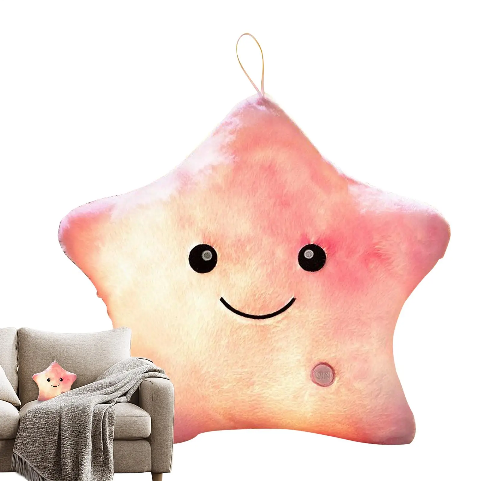 Light Up Star Pillow Room Decor Peluche Star 9 pollici Giocattolo di peluche colorato portatile per ragazzi Ragazze Notte che dorme Compleanno Natale