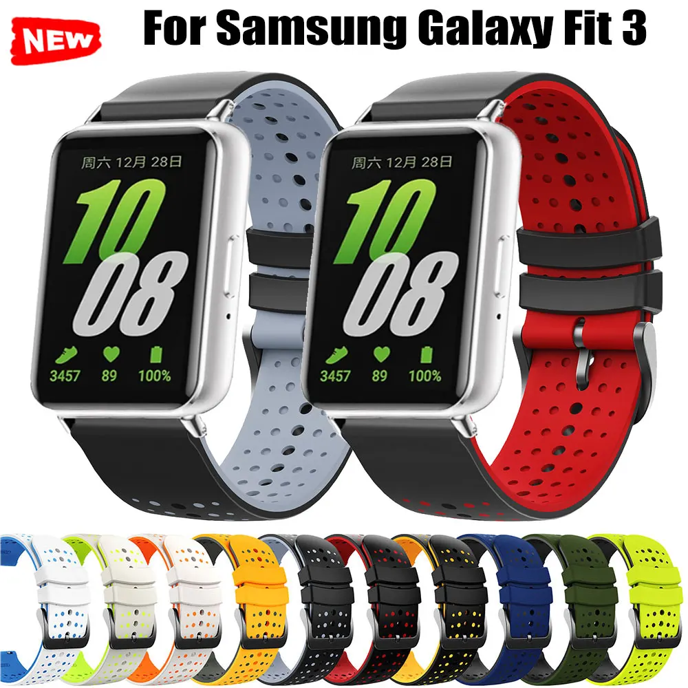 Sport Band For Samsung Galaxy Fit 3 Watchband Replaceable Bracelet For Samsung Galaxy Fit 3 Strap Silicone Wristband Accessories