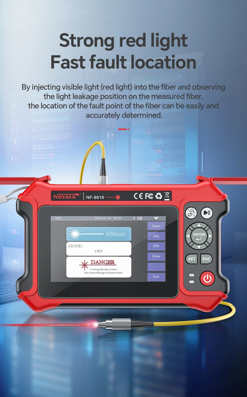 NF-9816 OTDR1310/1550nm Glasfaser 10G Dual OPM Multi-in-1 Optisches Zeitbereichsreflektometer mit OPM OLS VFL Map 6 Verkauft – Detail 13