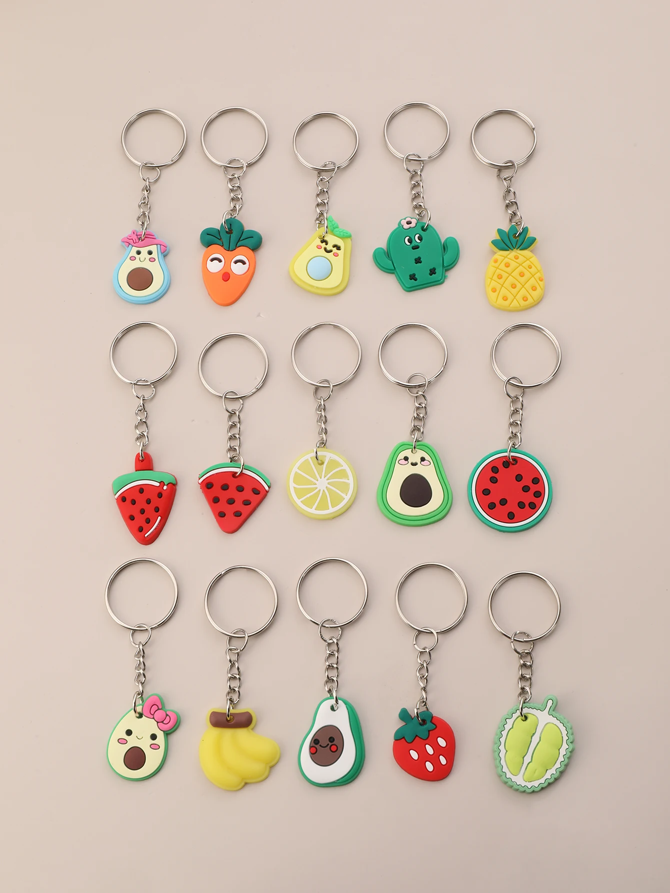 16pcs/set Cute Summer Fruits Watermelon Keychain Party Favors Goodie purse Bags Backpack Gifts For Birthday Party Keyring