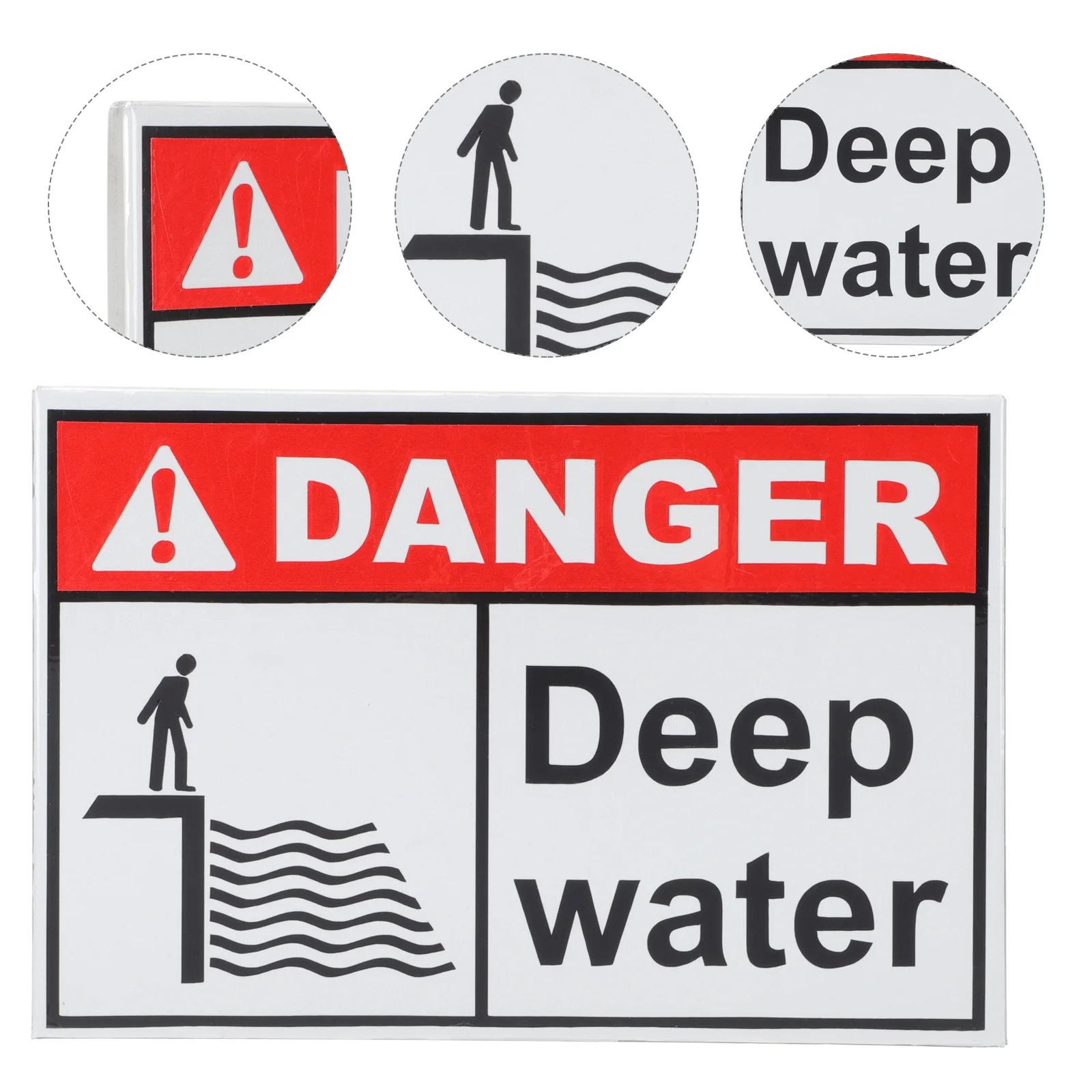 

Danger Deep Water Sign Aluminum Dangerous Zone Warning Sign Outdoor Safety Caution for Kids Adults Pond