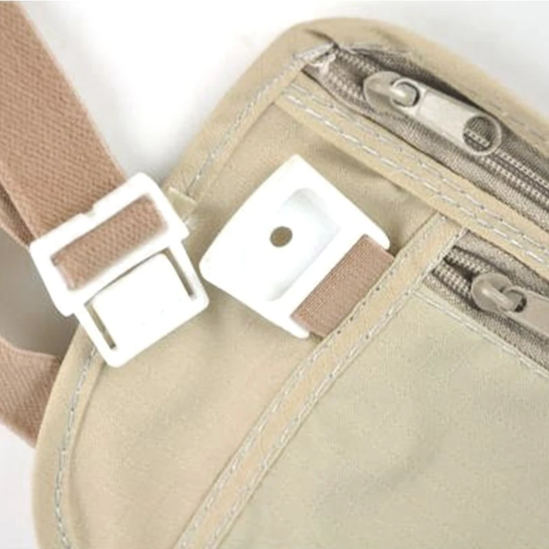 แบบพกพา Secure Travel เข็มขัดเงินภายใต้ฝาครอบซ่อนการปิดกั้นกระเป๋าสตางค์ Anti-Theft Passport Fanny Pack สำหรับผู้ชาย dropship