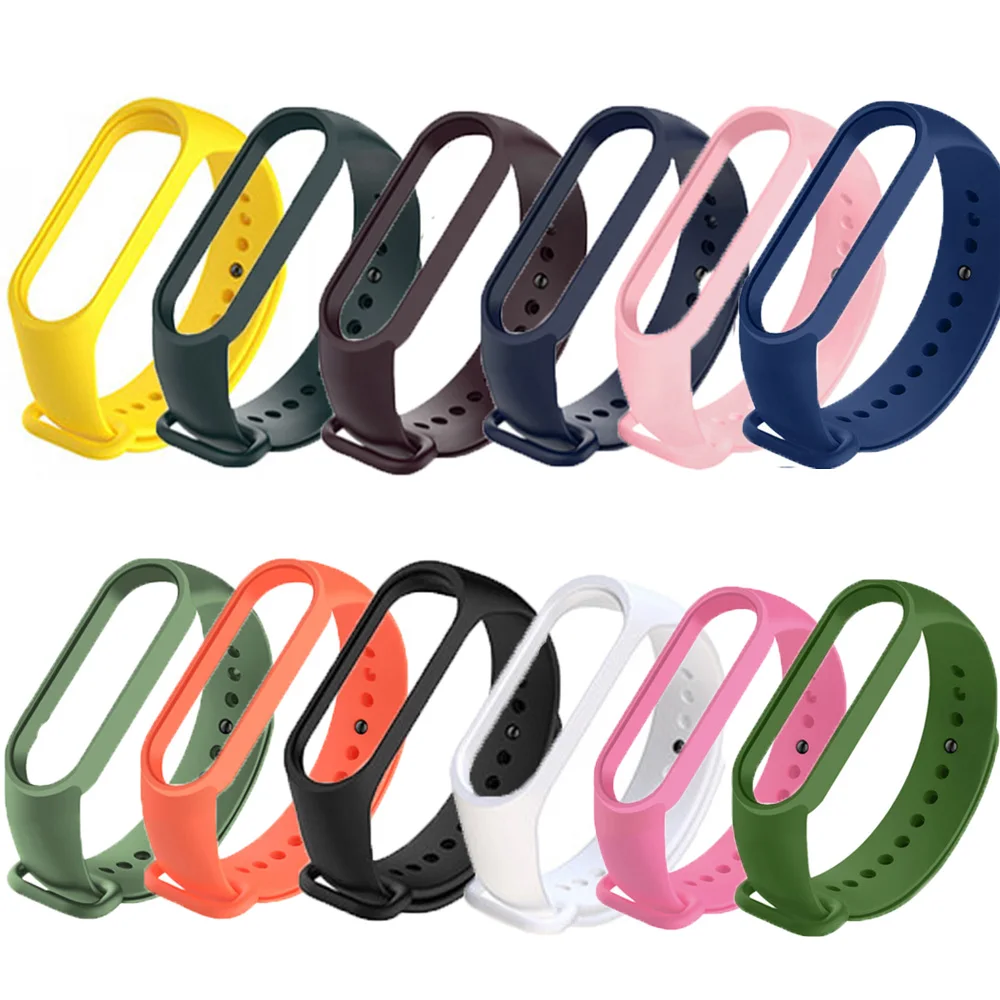 Gosear 12pcs Silicone Replacement Wristband Strap Bracelet Smart Band for Xiaomi Xiao Mi Xiami Band 7 6 5 Band7 6/5 Accessories