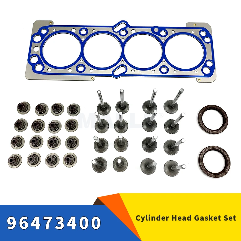 

For GMC Buick Excelle Chevrolet Aveo Daewoo 1.4 1.6 Engine Cylinder Head Gasket Set Valve Stem Crankshaft Oil Seal Car 96473400
