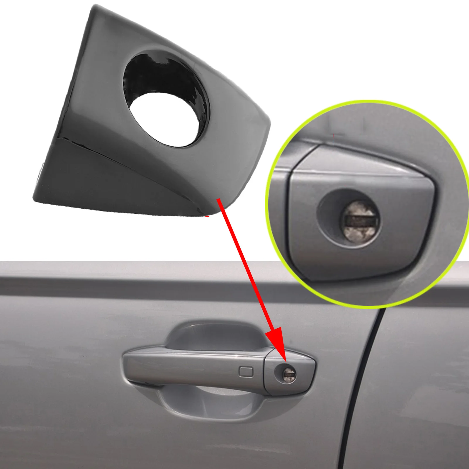 For Audi A6 A7 A8 RS6 RS7 A6/S6 A8/S8 Black chrome car exterior front left door handle key hole trim cover 4H1837879 2014-2016