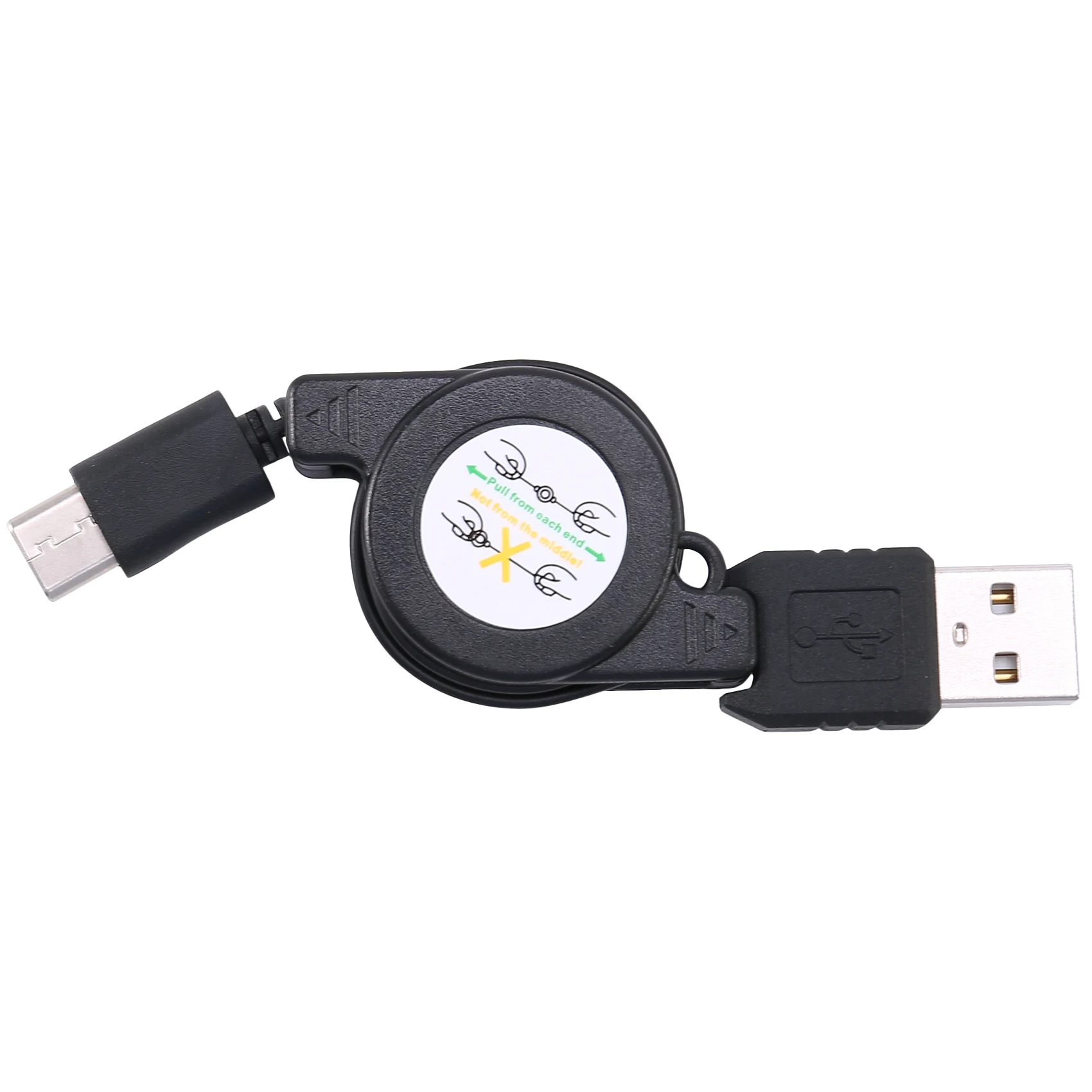 USB Type C USB 3.1 Retractable Cable Charger Charging Type-C USB-C Cable Black