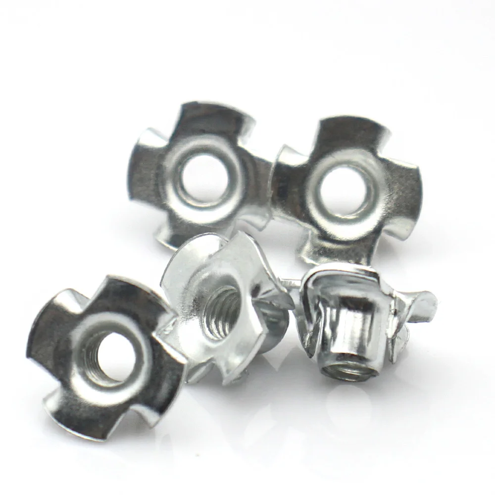 

M3-M10 304 Stainless Steel & Zinc Plated Four Pronged Furniture T-Nuts