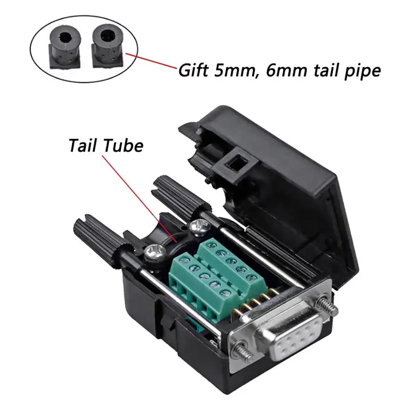 ABJS 4PCS DB9 Female Breakout Connector,DB9 Solderless RS232 D-SUB Serial To 9-Pin Port Terminal Adapter Connector