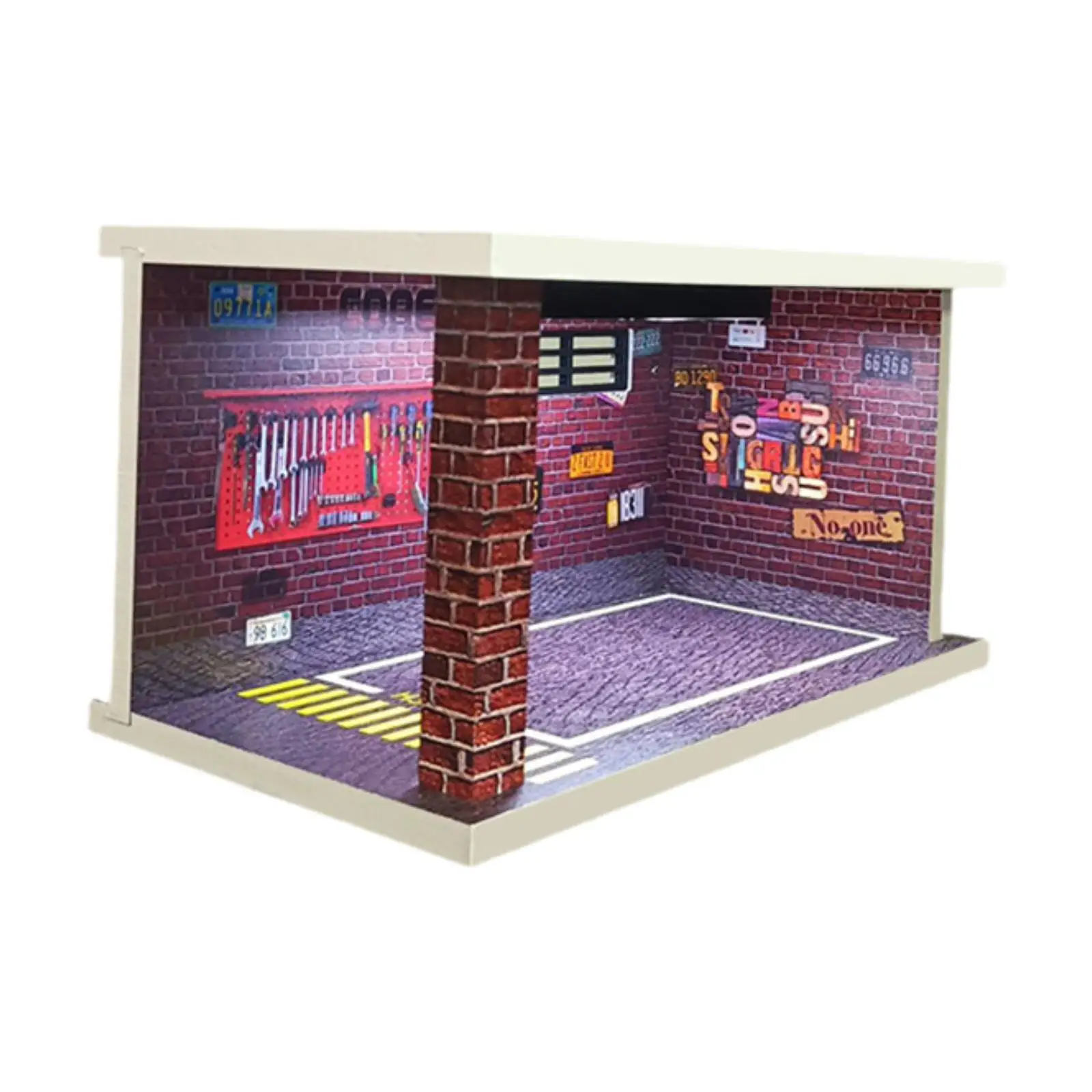 1/32 Diecast Car Garage Display Case and LED Lighting for Diecast Cars Gifts