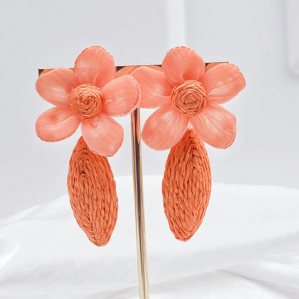 Big Fringed Dangle Flowers Earring Pendientes Exaggrated Long Tassel Earrings Thread Statement Drop Earrings