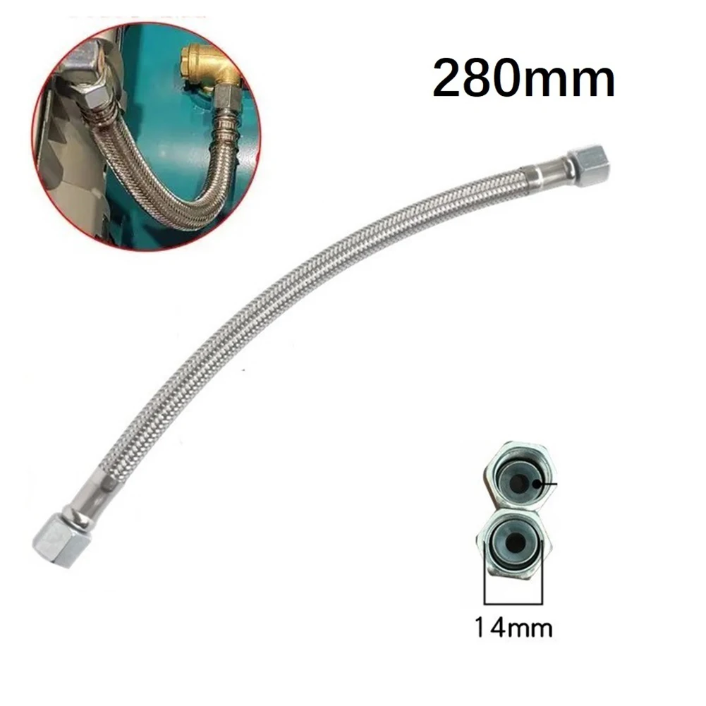 280mm Air Compressor Intake Tube Air Pump Check Valve Stainless Steel Hose Oil-free Machine Connecting Pipe Air Compressors Part