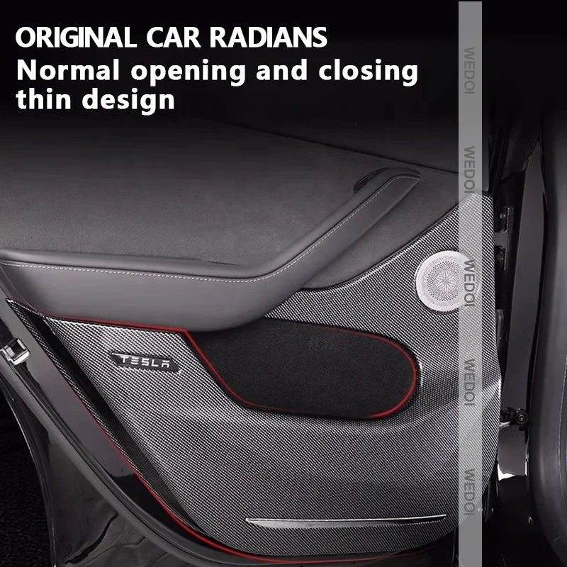 ل تسلا نموذج 3 Y عتبة باب السيارة غير مرئية مكافحة Kict وسادة حماية الجانب حافة ABS المواد 2022 2023 ملصقات حامي