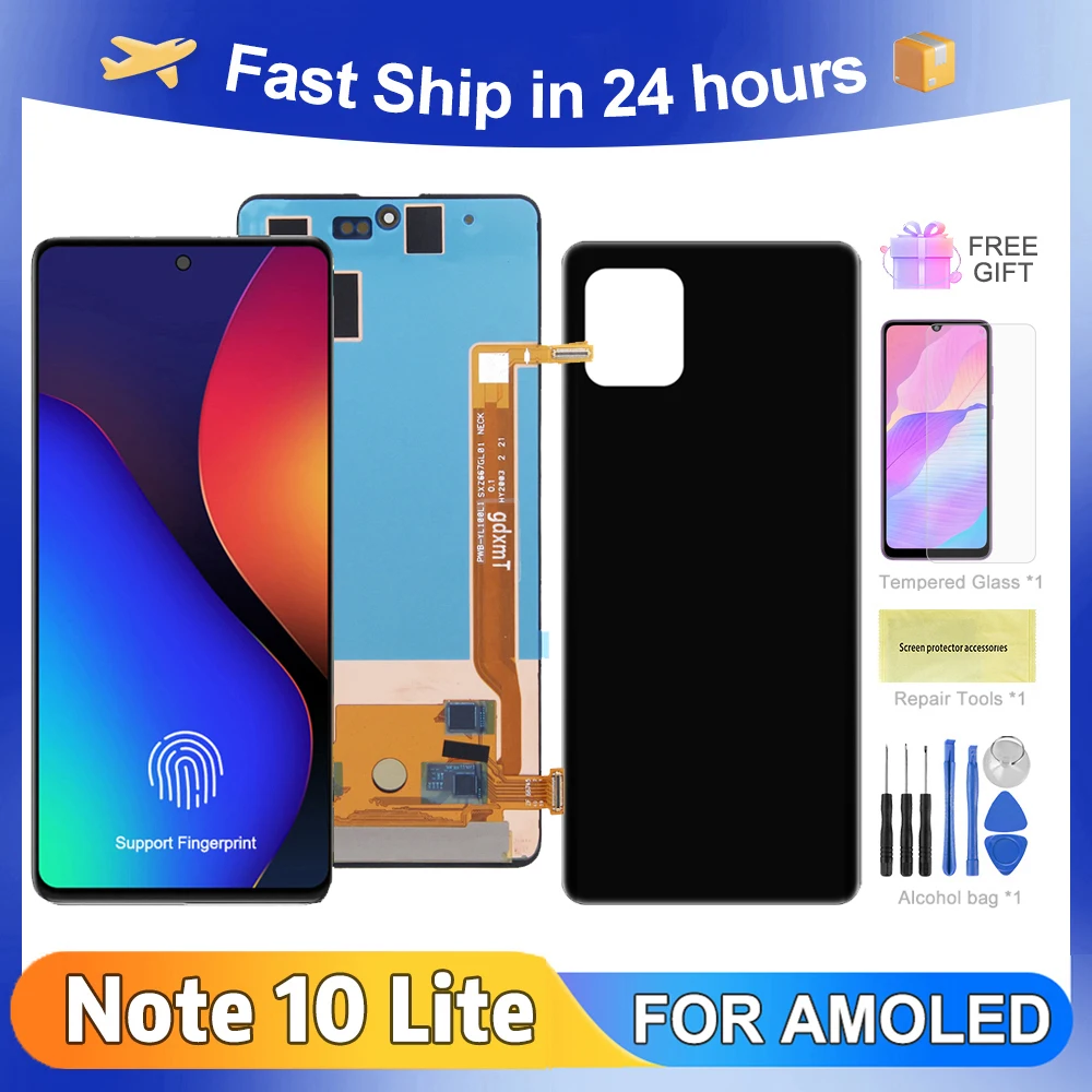 Nota 10 Lite 6.7 ''Per Samsung Per AMOLED Note10 Lite N770F N770F/DS Display LCD Touch Screen Digitizer Assembly sostituzione