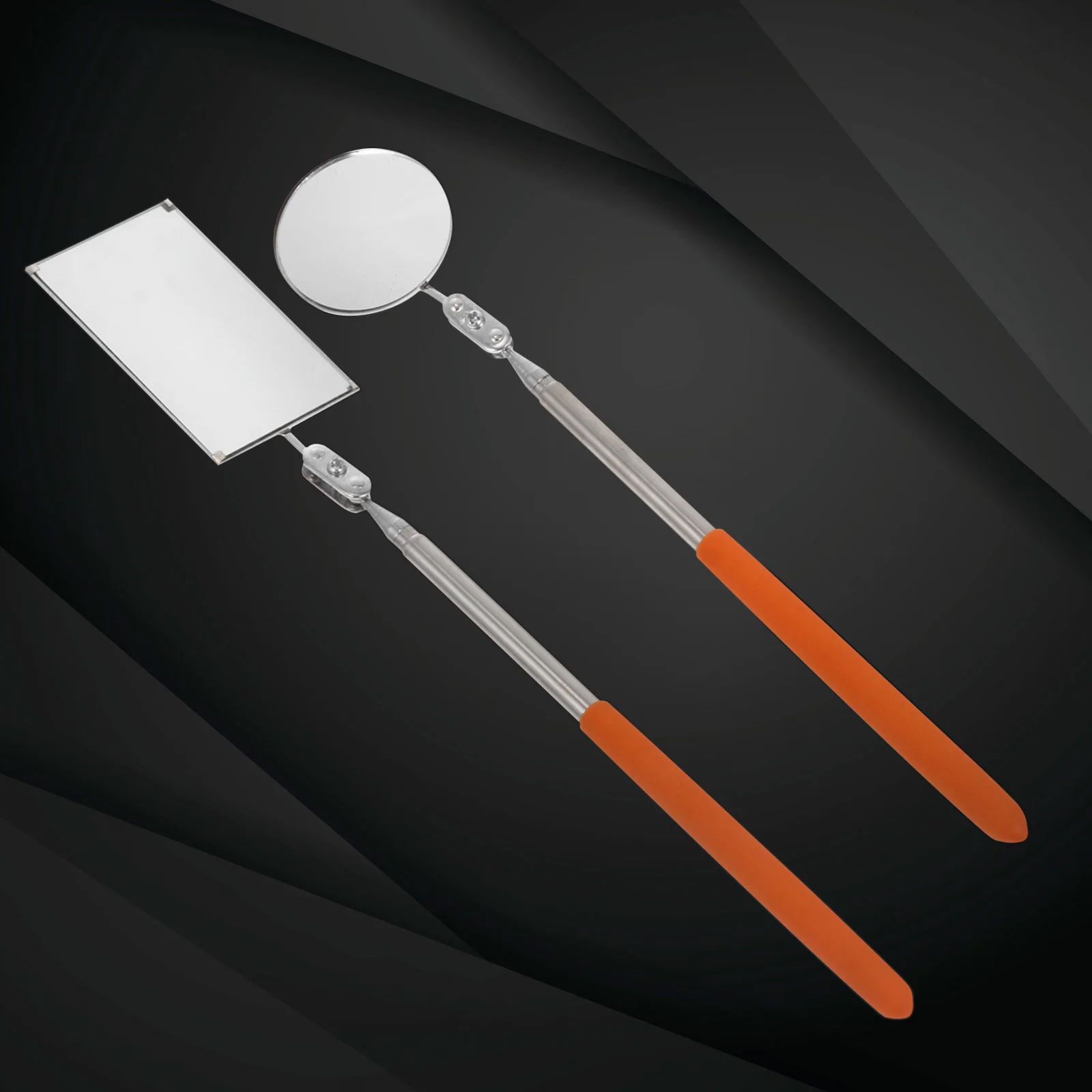 

2Pcs Vehicle Swivel Inspection Mirror Extendable for Automotive Engine Compartment Tight Spaces Mechanics Tool Dead Angle