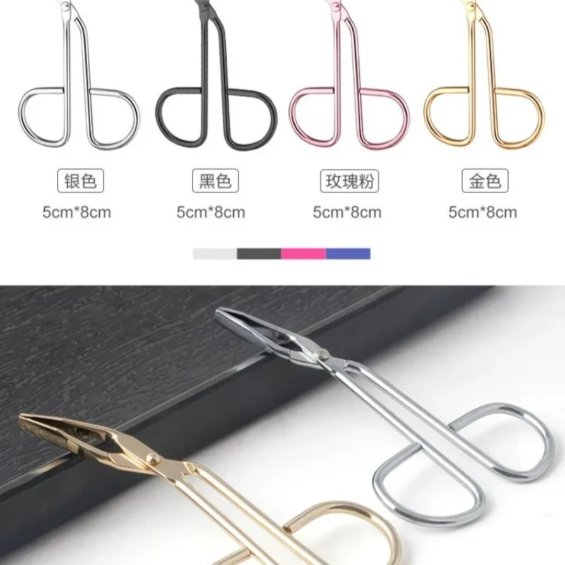 Professional Eyebrow Pliers Clips Stainless Steel Elbow Eyebrow Pliers Clip Scissor Tweezers Makeup Beauty Tool Straight Pointed