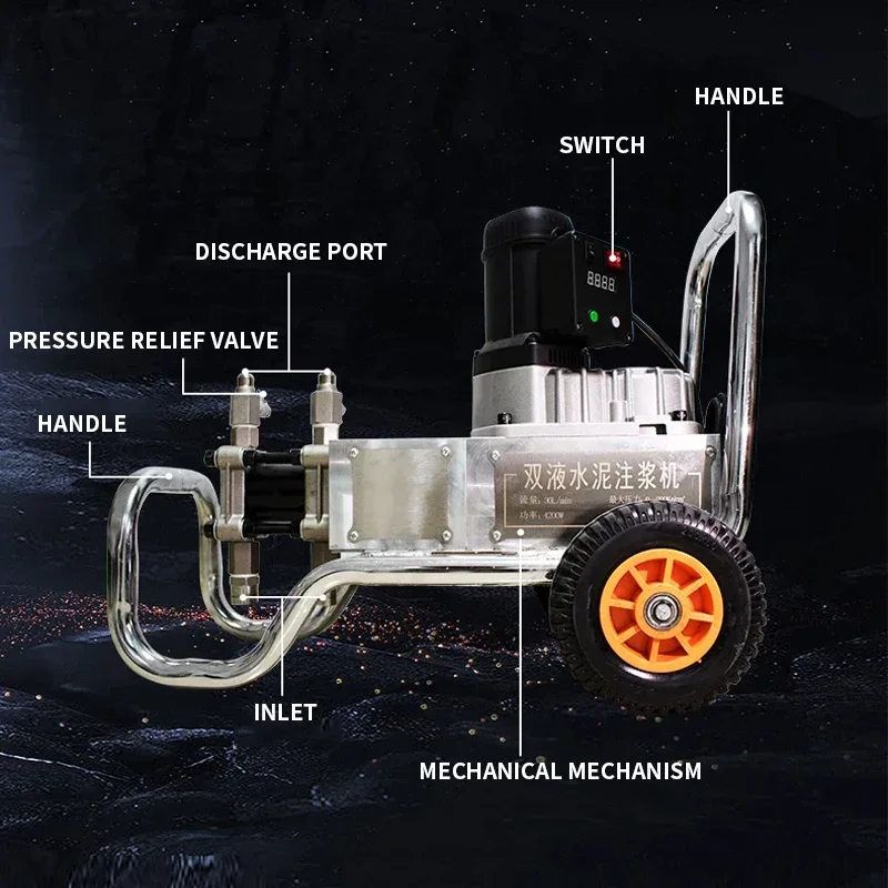 Cement Grouting Machine High Pressure Dual Liquid Waterproofing and Leak Repair Equipment Tunnel and Basement Grouting