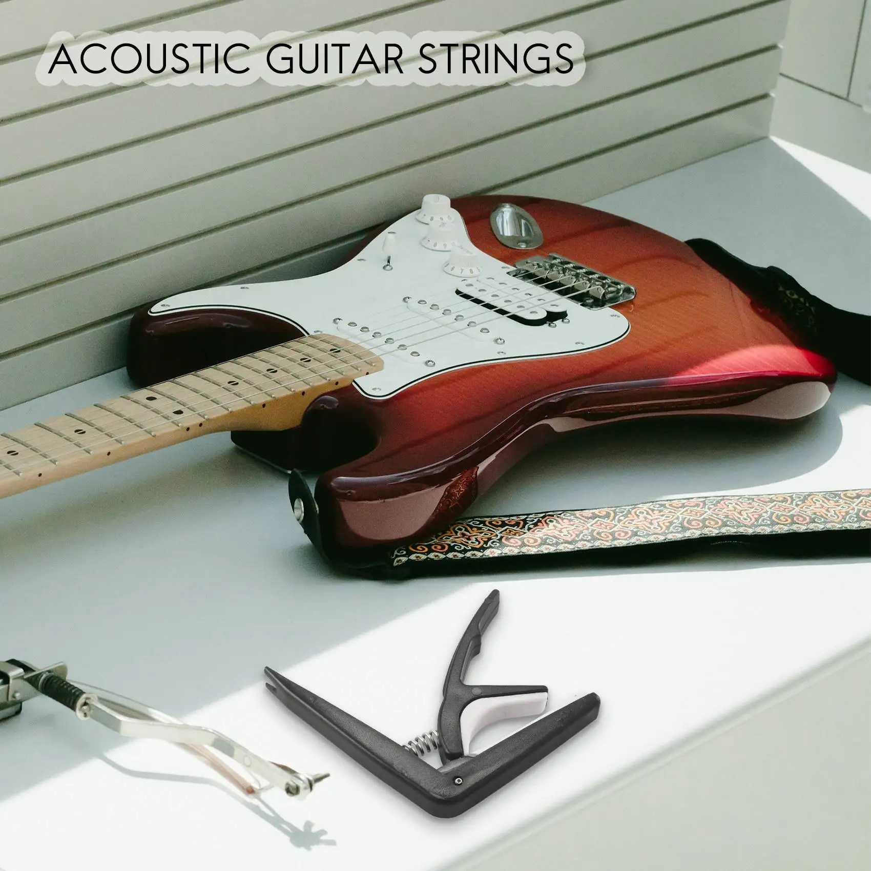 B48B-34 PCS Guitar Accessories Kit Including Guitar Picks,Capo,Acoustic Guitar Strings,3 In 1String Winder,Bridge Pins,6 String