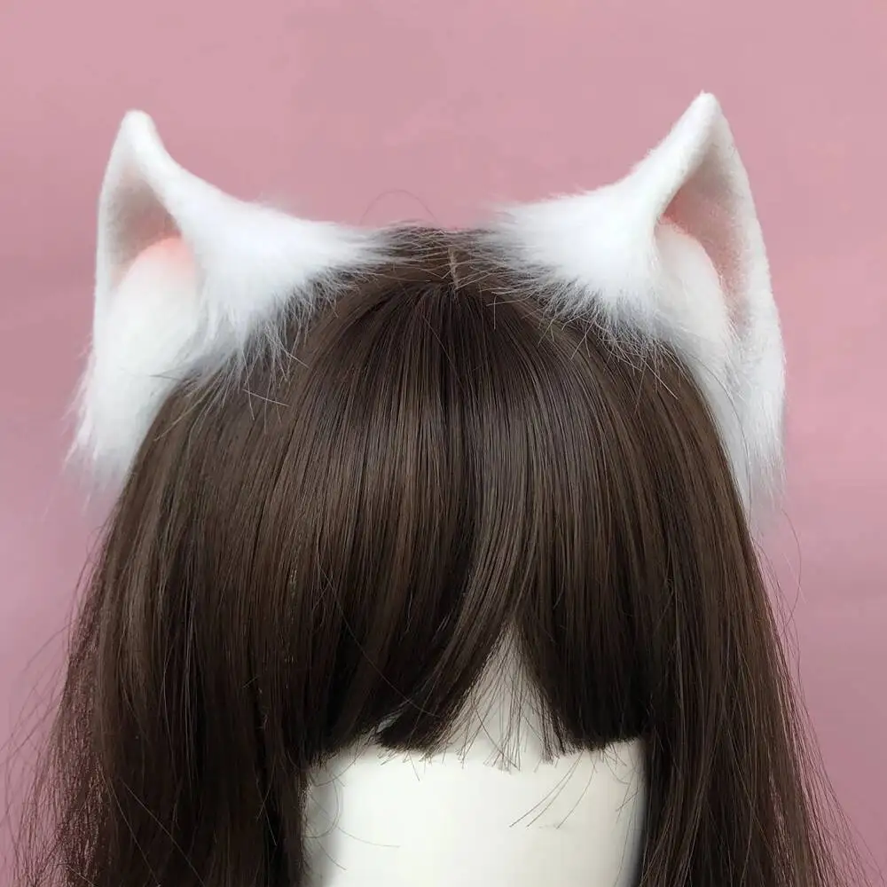 NEKOPARAIES Chocola  Vanilla Cosplay Dark Brown White Cat Neko Fox Ears Hairhoop Headband Lolita Hand Work Costume Accessories