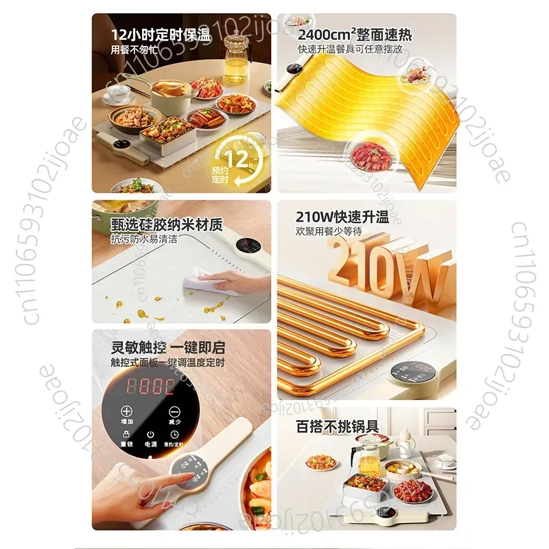 Silicone Heated Chopping Board Multifunctional Foldable Heated and Insulated Chopping Board for Home Use on Square Dining Tables