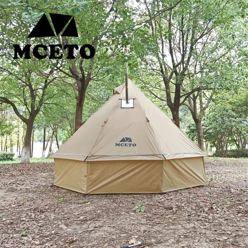 New Ultralight Mongolian Yurt Tent Winter Outdoor Camping Pyramid Tent Chimney Hiking Hot Tent Teepee Octagonal Backpacking Tent