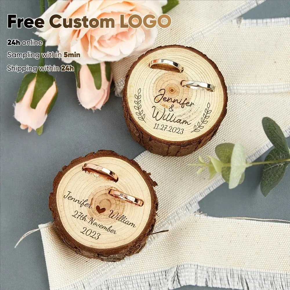 

Бесплатная персонализированная деревянная шкатулка для двух колец, подарок на свадьбу, помолвку, годовщину, с гравировкой, для предложения руки и сердца