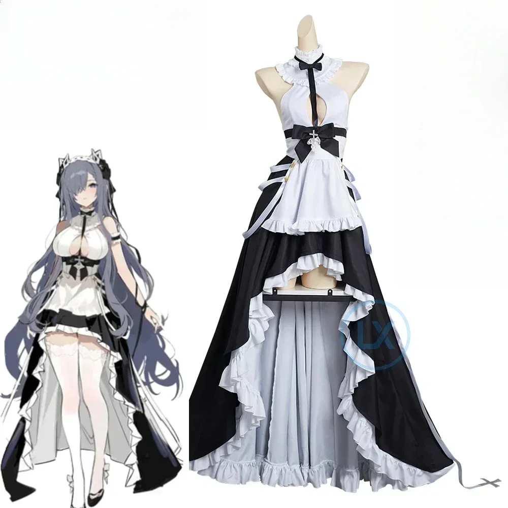 

Azur Lane-KMS August von Parseval, карнавальный костюм, новинка 2024, платье горничной, карнавальный костюм на Хэллоуин, одежда в стиле аниме