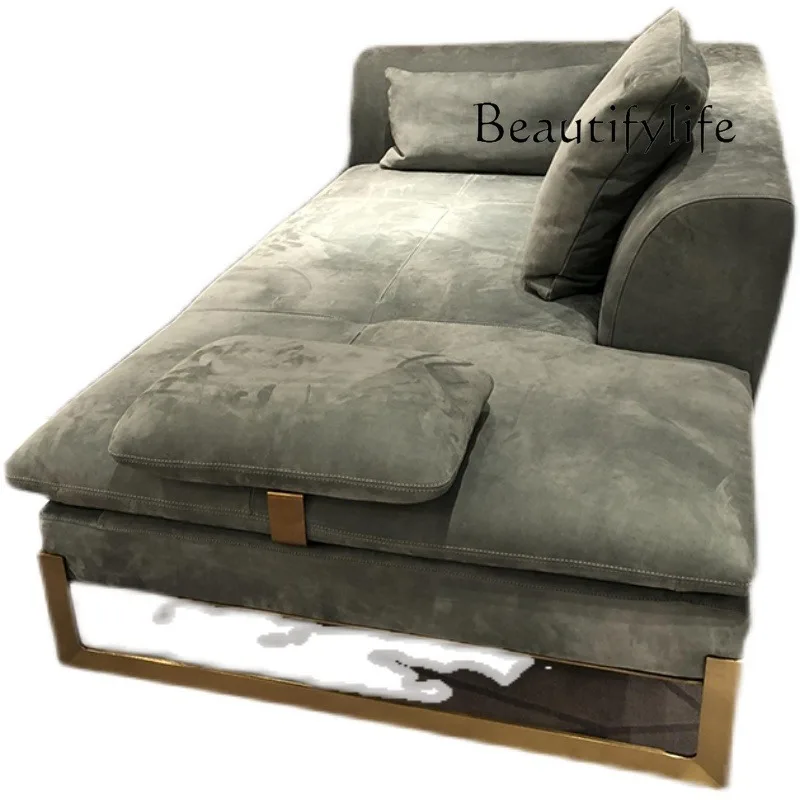 minimalist leather sofa living room simple modern intercontinental villa frosted leather three-person sofa