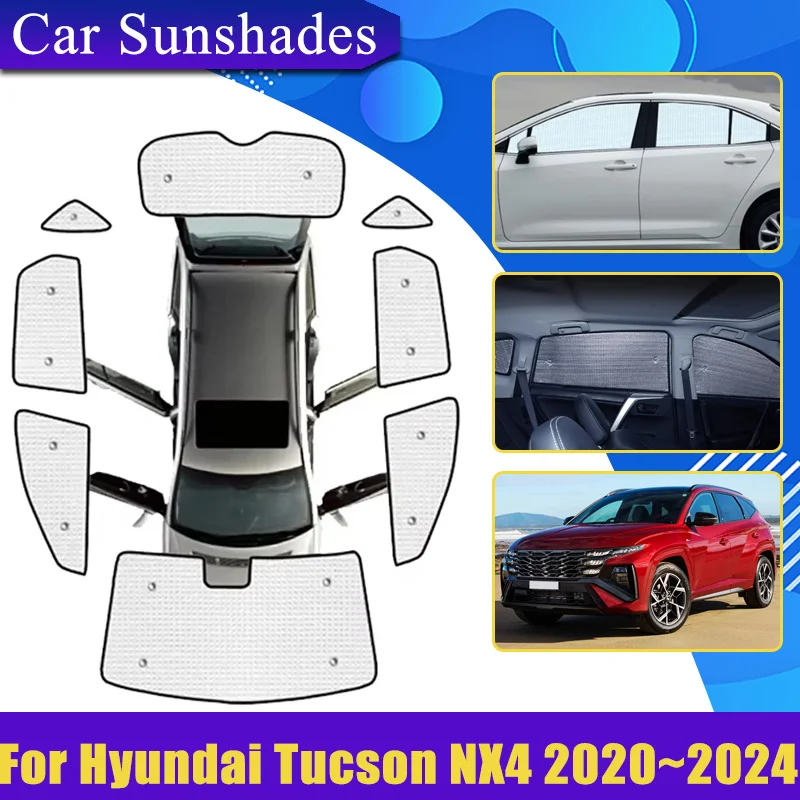 

Car Full Coverage Sunshades For Hyundai Tucson NX4 2020-2024 2022 Anti-UV Privacy Blocks Cars Heat insulation Auto Accessories