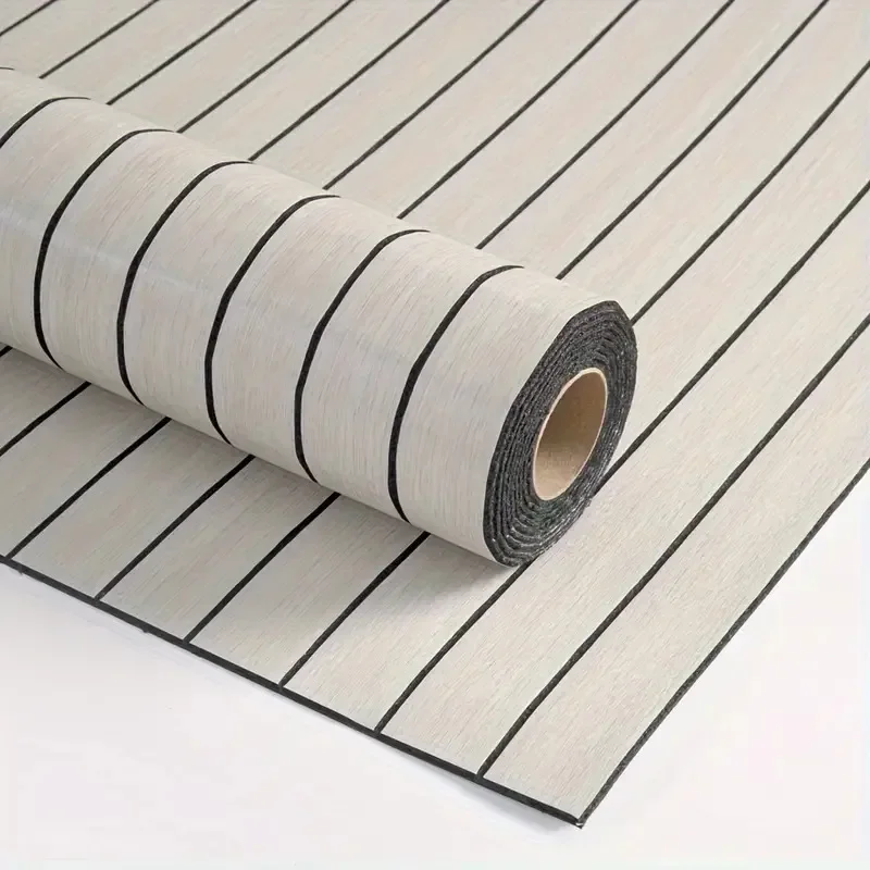 1 Roll 3D Wood Slat Wall Panel Peel and Stick Wallpaper Self Adhesive Textured Wooden Grid Wall Sticker TV Background Home Decor