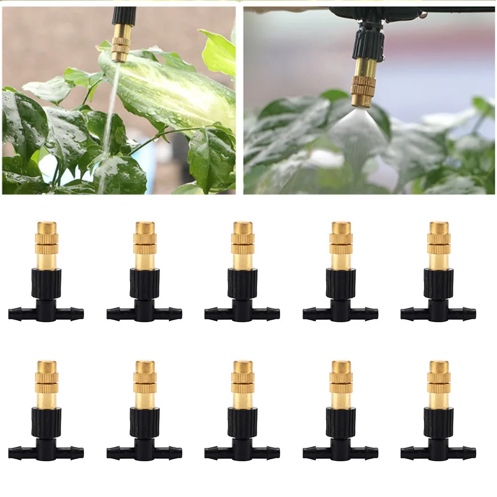 10 Unit Copper for mist Nozzles for Garden Drip Irrigation Compatible with Polyethylene Tubing and Compression Fittings