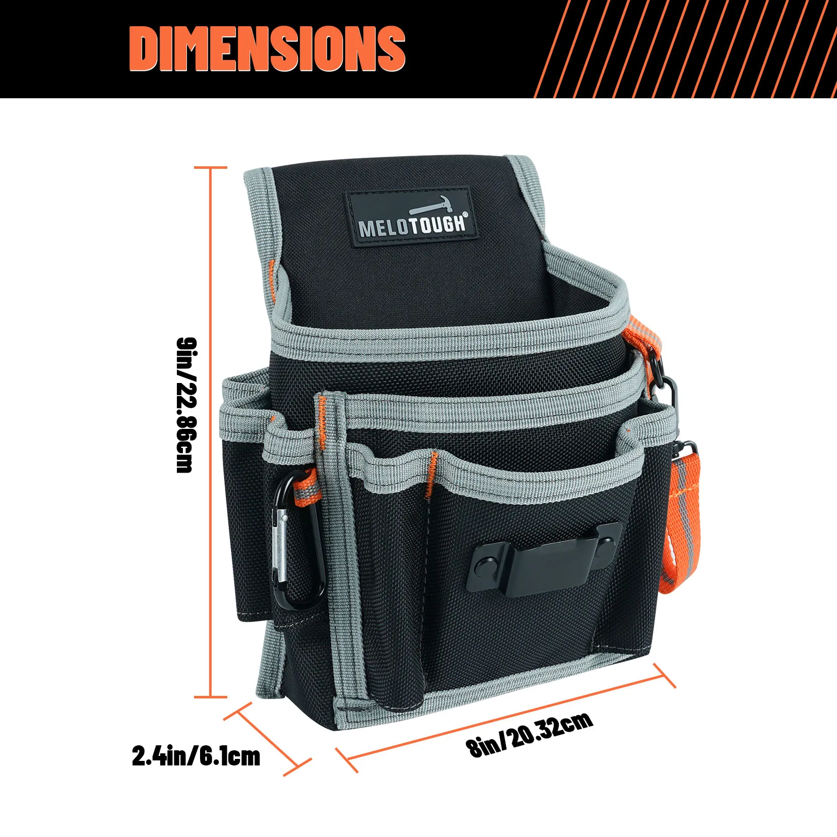 Electrician\'s Small Tool Pouch for Tool Belt Tool Pouch Tool Holster with Multiple Pockets, Construction Pouch Tool Organizer