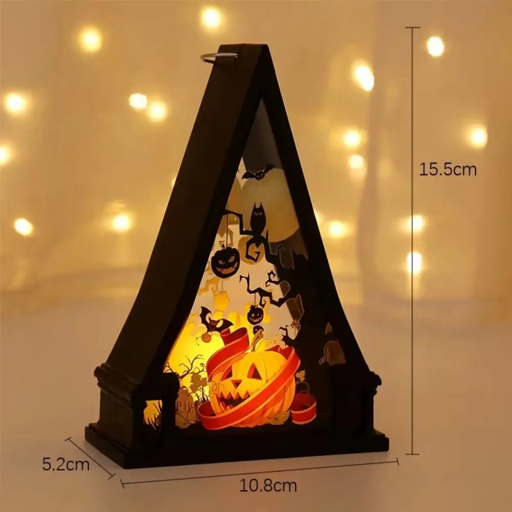 Funny Ghost Pumpkin Lantern Castle Creative Halloween Decorative Lights Portable Plastic LED Light Decor Props