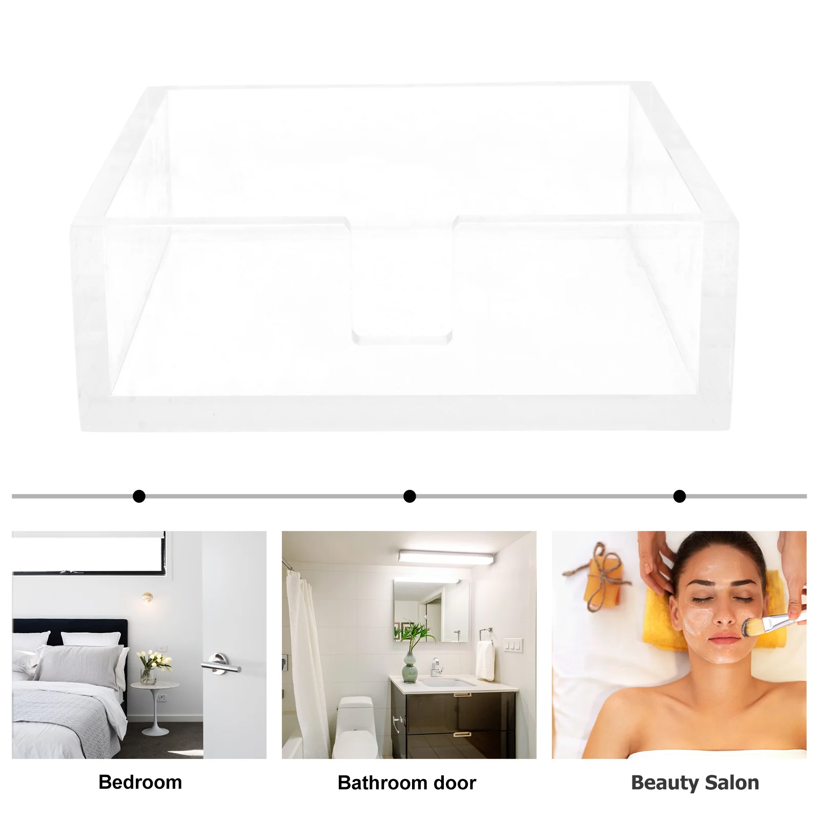 

1Pcs Clear Acrylic Napkin Holder Functional Tabletop Tissue Storage Box for Restaurant Bar Banquet Event Decor Napkin Holder