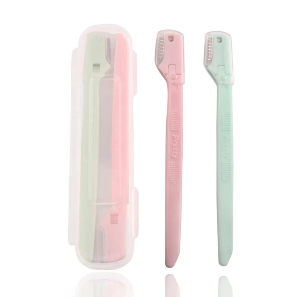 

2 packs of mini eyebrow trimmer women's own eyebrow repair tool suitable for travel carry with storage box