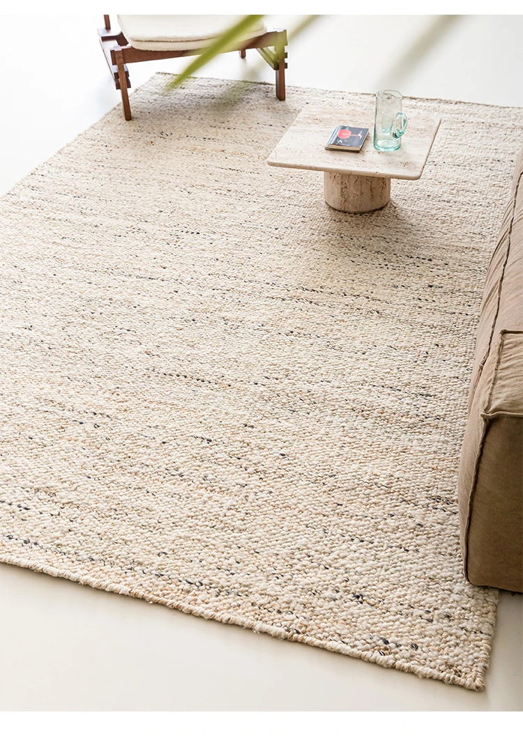Hand Woven Wool Jute Carpet For Living Room Wabi Sabi Style Rugs For Bedroom Home Sofa Coffee Table Floor Mat Eco-Friendly Rug