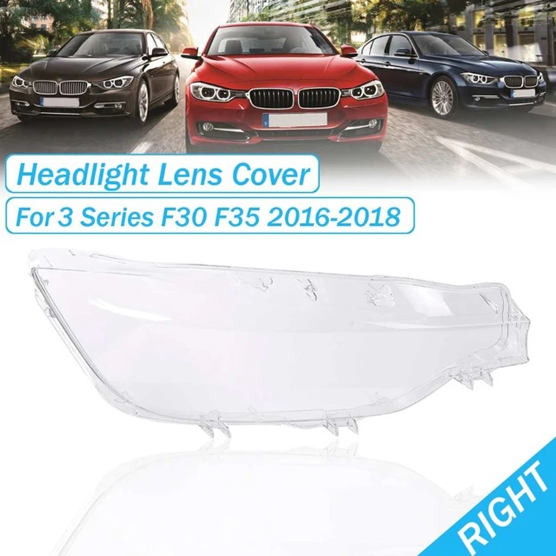 Right Front Transparent Lampshades Headlights Cover Lens Shell for-BMW 3 Series F30 F35 2016-2018 63117419630