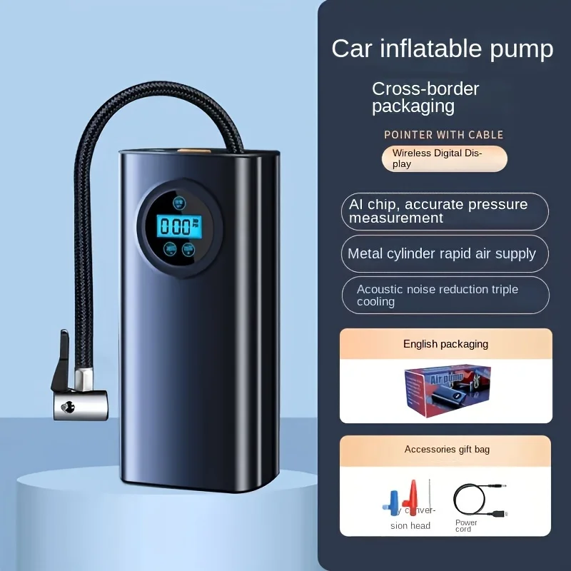 Nflate Your Car Tires 3000 Mah Wireless Tire Inflator Charging Handheld Inflator Pump Tram Motor Wireless Inflator Or Motorcycle