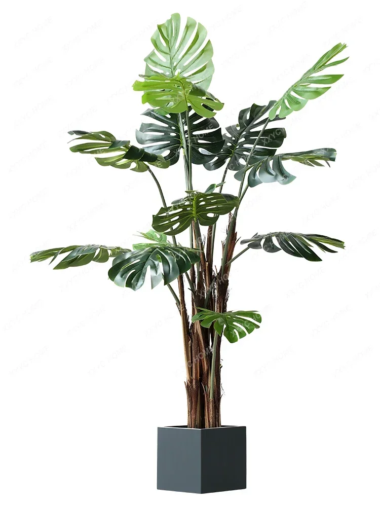 

Имитация зеленого растения Монстера Deliciosa, комнатное растение, имитация растений, домашнее большое украшение для бонсай, украшение