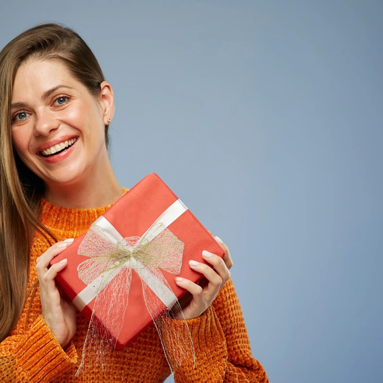 

4Pcs Large Gold Glitter Christmas Bows Bowknot Xmas Tree Garland Holiday Decoration Party Supplies Merry Christmas Bows