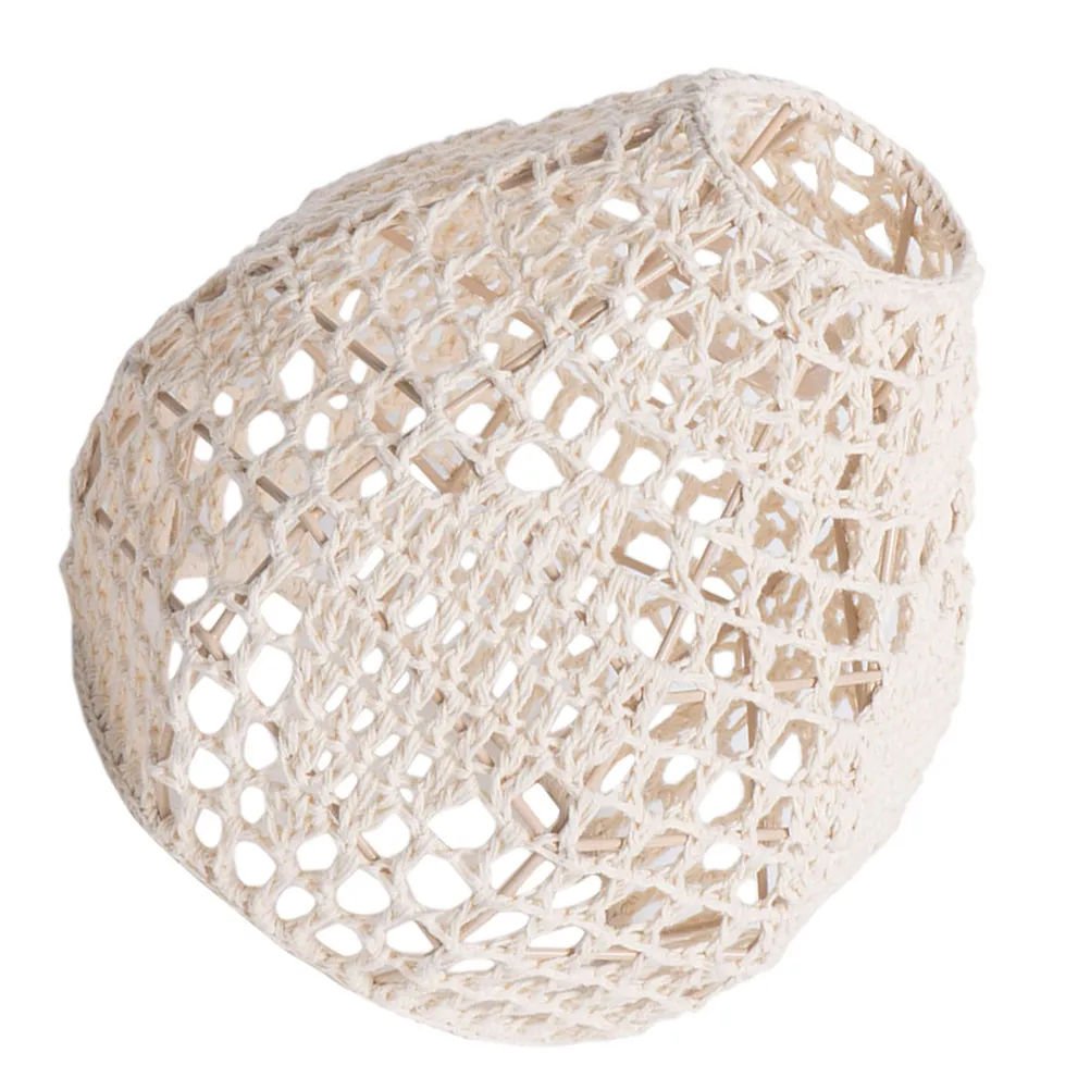 

Cotton Rope Woven Bohemian Lamp Shade Iron Frame Hanging Pendant Light Cover Rustic Vintage Home Decor Ceiling Lamp Replacement