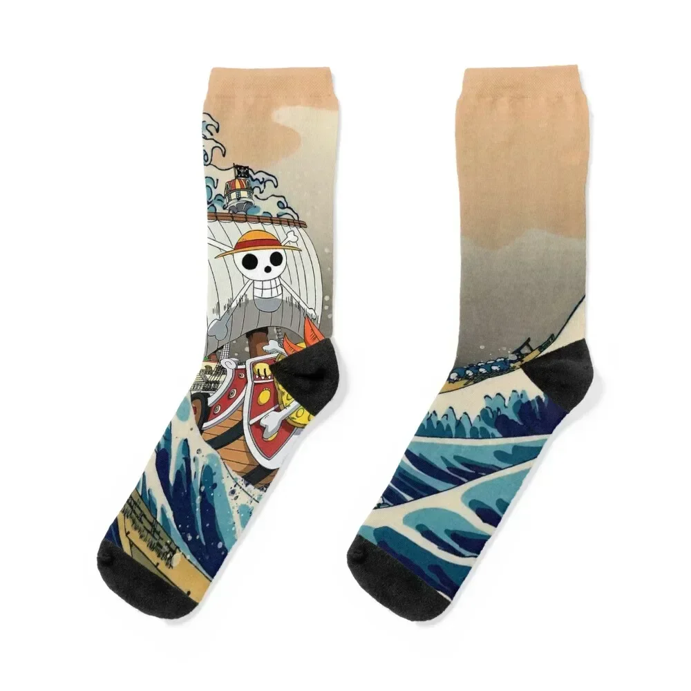

SUNNY WAVES Socks retro Stockings man Socks Woman Men's