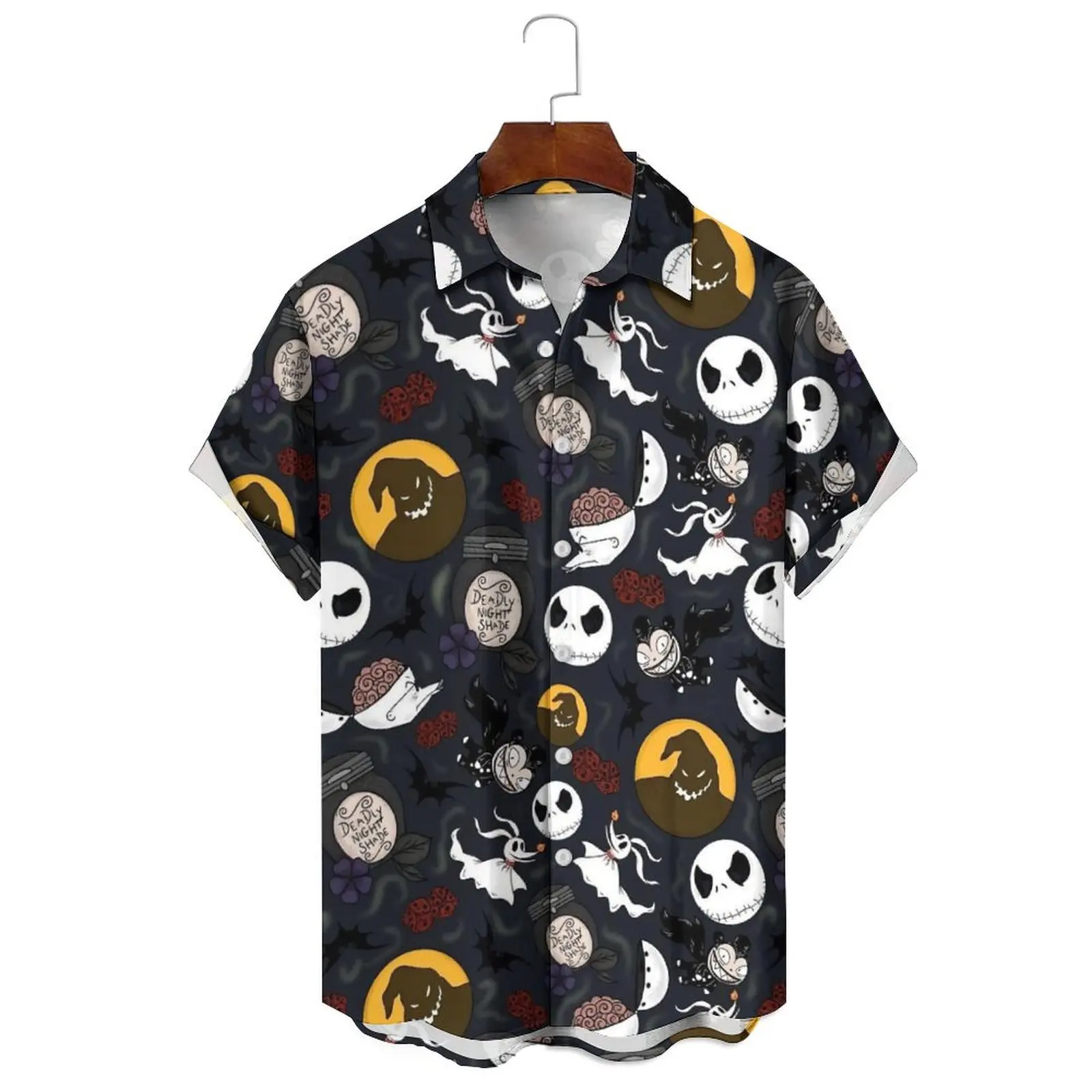 

Fashion Men/Women Summer Relaxed Relaxed Breathable Cartoon Halloween Oil Painting Style Irregular Printed Short-Sleeved Shirt