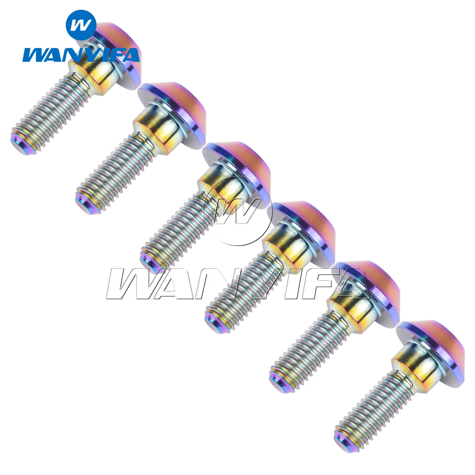 Wanyifa Parafusos de titânio M6x20/25mm Parafusos de cabeça sextavada para freios de motocicleta Yamaha 6 peças